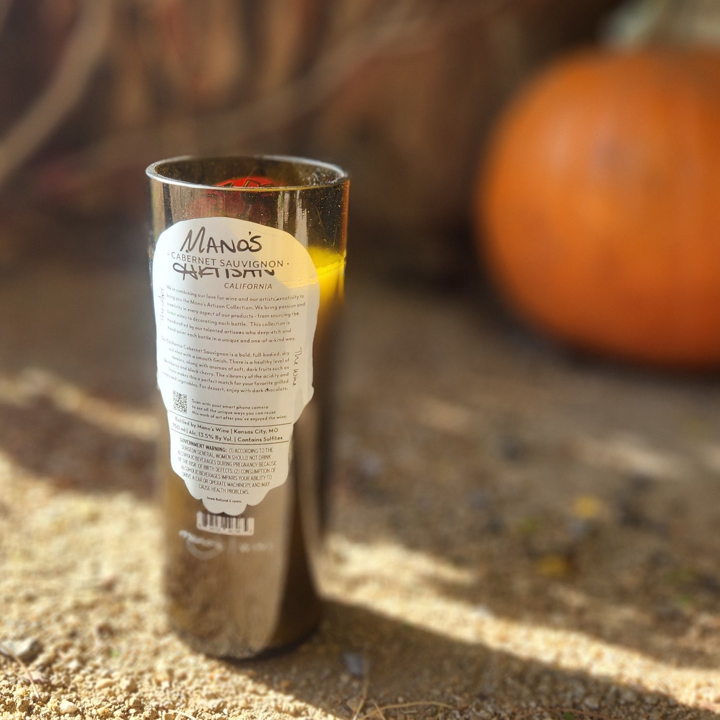 Etched 7-Day Halloween Wine Bottle Candle | Wooden Wick & Spooky Design | Custom Scent