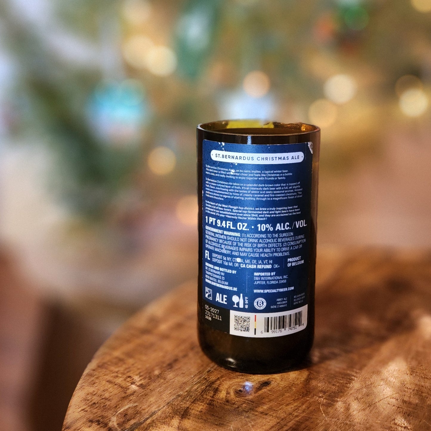 Christmas Beer Bottle Candle | Big Holiday Energy | Fir Tree Scent