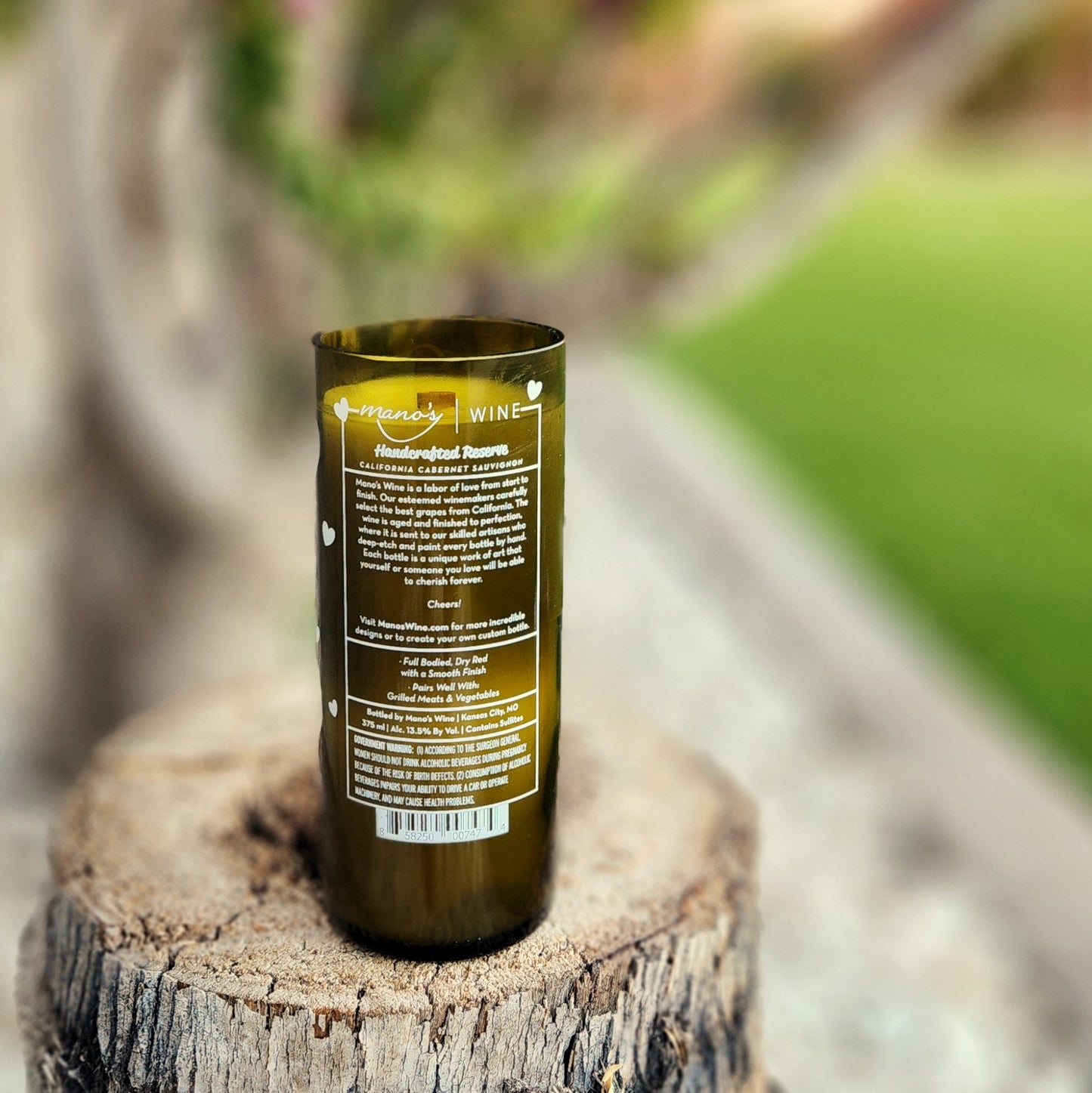 Conversation Heart Wine Bottle Candle | Wooden Wick & Clean-Burning | Skin Contact Scent
