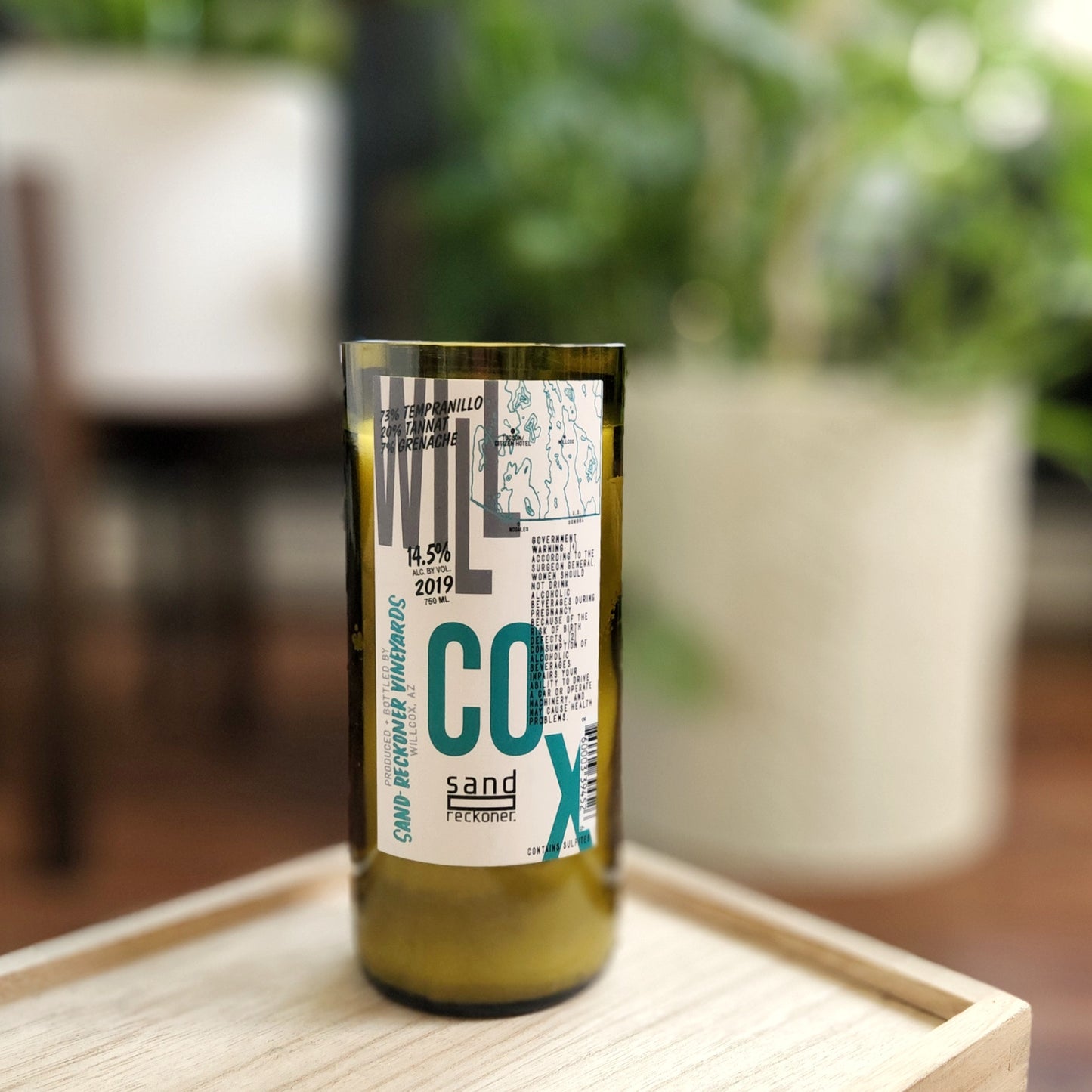 Eco-Friendly Arizona Wine Bottle Candle | Clean-Burning Creosote Scent | Sonoran Rain Scent