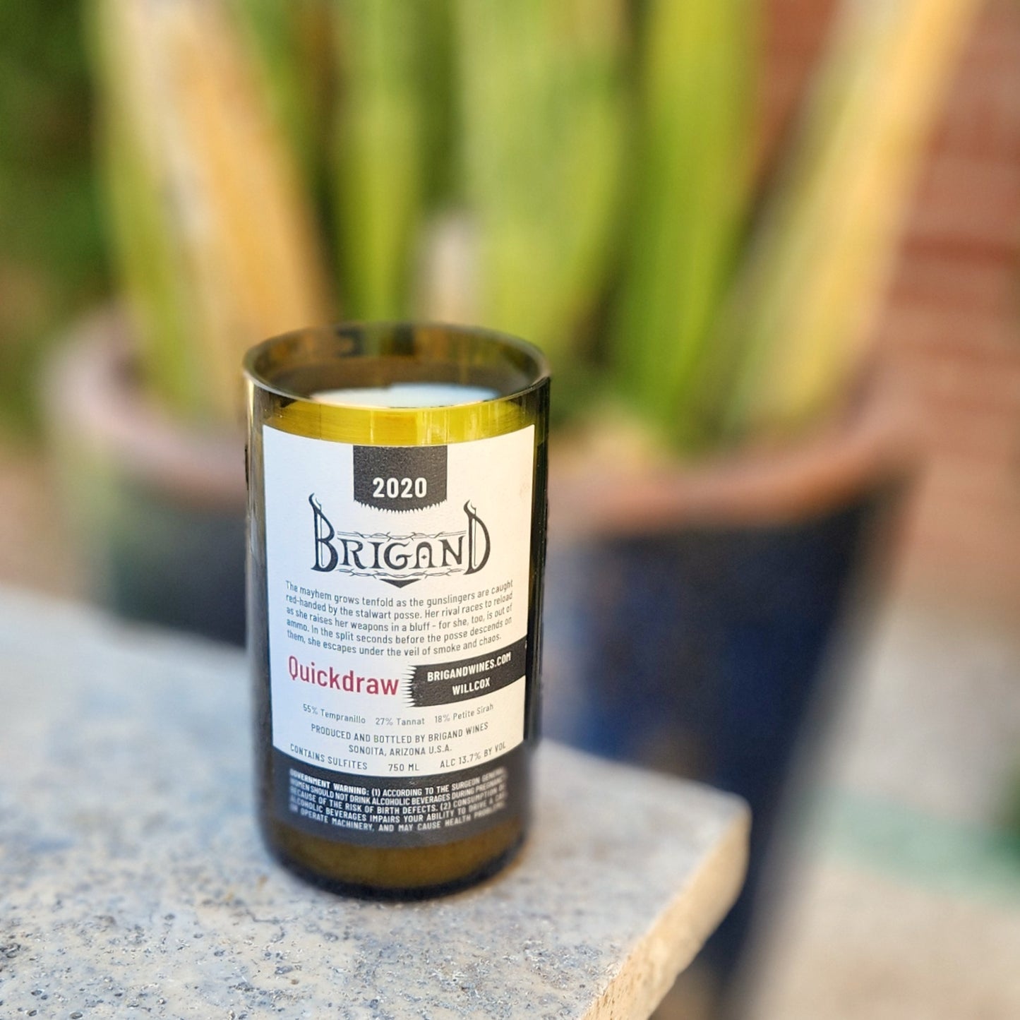 Western Wine Bottle Candle | Clean-Burning | Sonoran Rain or Custom Scent