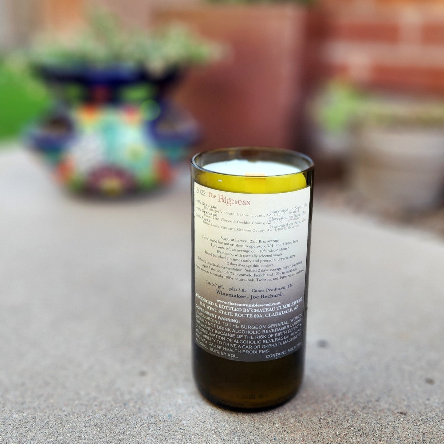 Eco-Friendly Sustainable Arizona Wine Bottle Candle | Full Bodied Scent