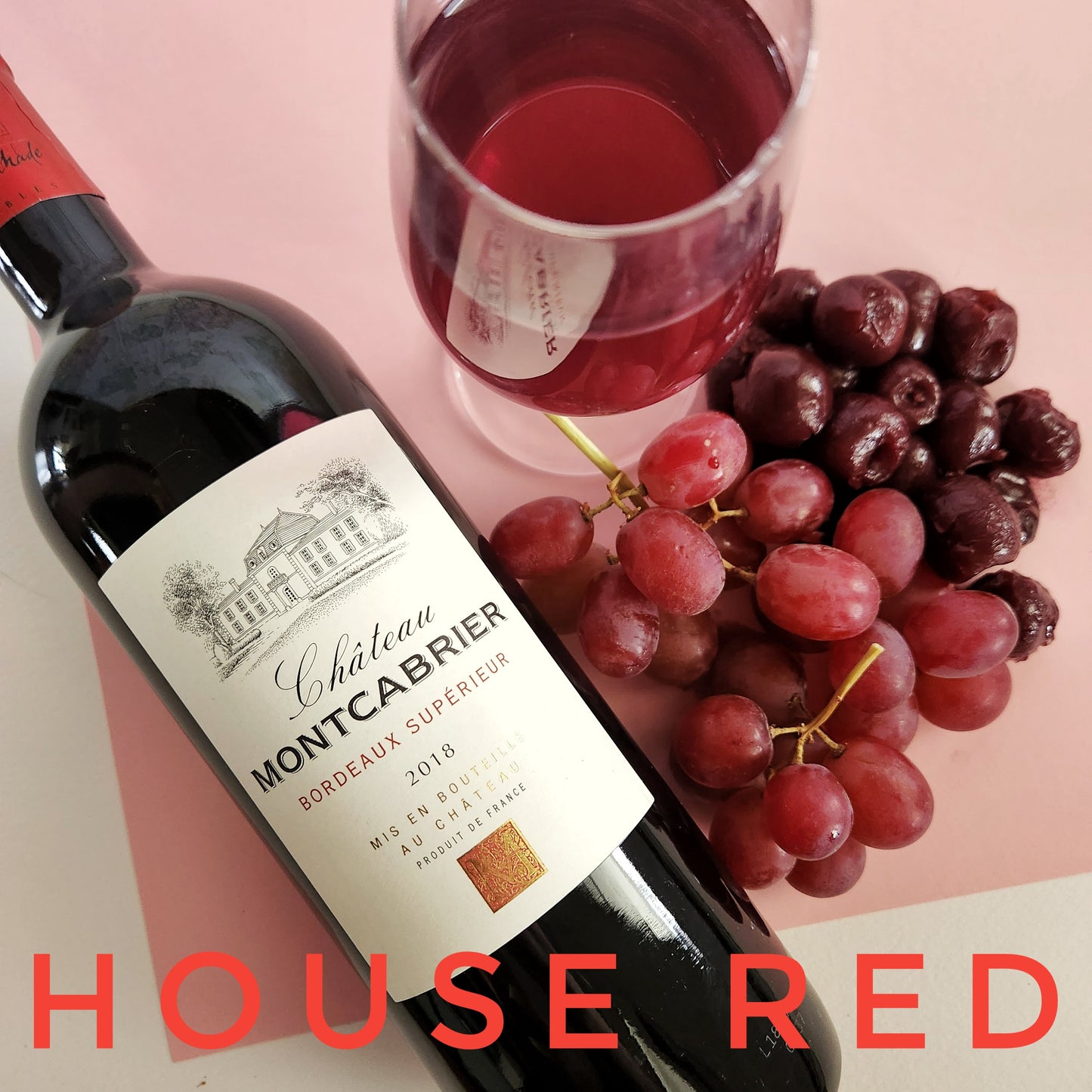 "House Red" Black Cherry+Merlot Scented Candle in a Recycled "Chateau Tumbleweed Mourvedre" Wine Bottle