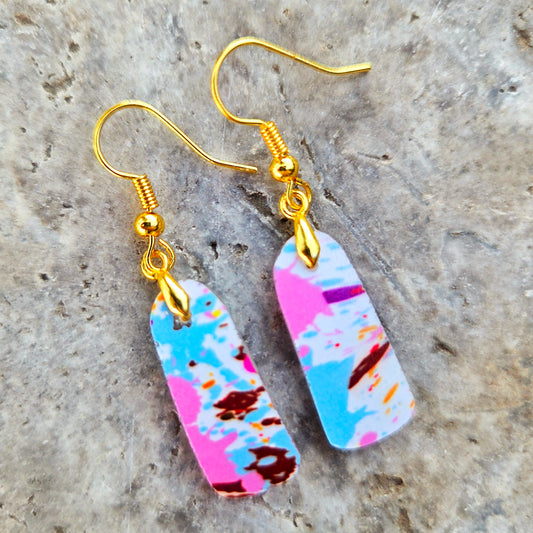 Abstract Colorful Vodka Bottle Earrings | Reclaimed Glass