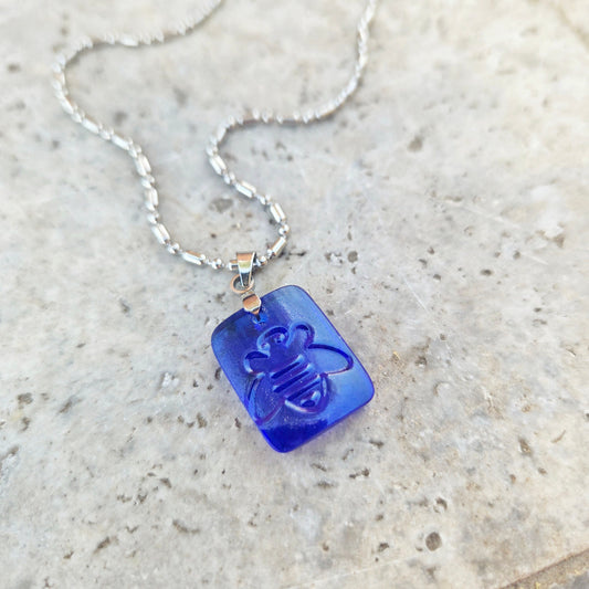 Honey Bee Necklace | Reclaimed Kombucha Bottle Jewelry | Choose Your Chain