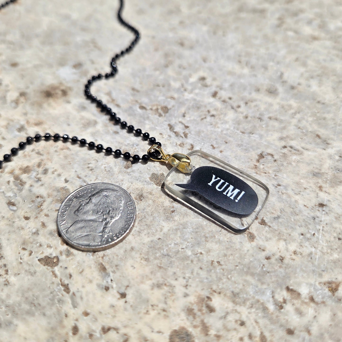 "Yum!" Glass Necklace | Reclaimed Milk Bottle Jewelry | Choose Your Chain