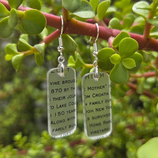 Vodka Bottle Glass Earrings | Reclaimed Glass Earrings