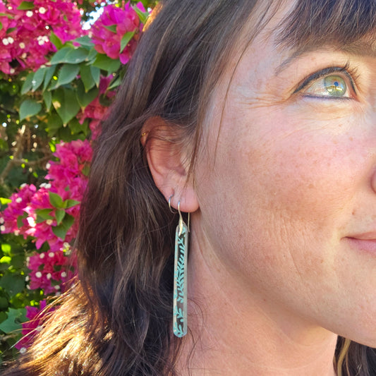 Vine Glass Gin Bottle Earrings | Reclaimed Glass | Sterling Silver