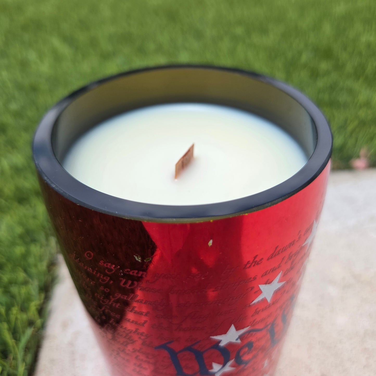 USA We The People Wine Bottle Candle