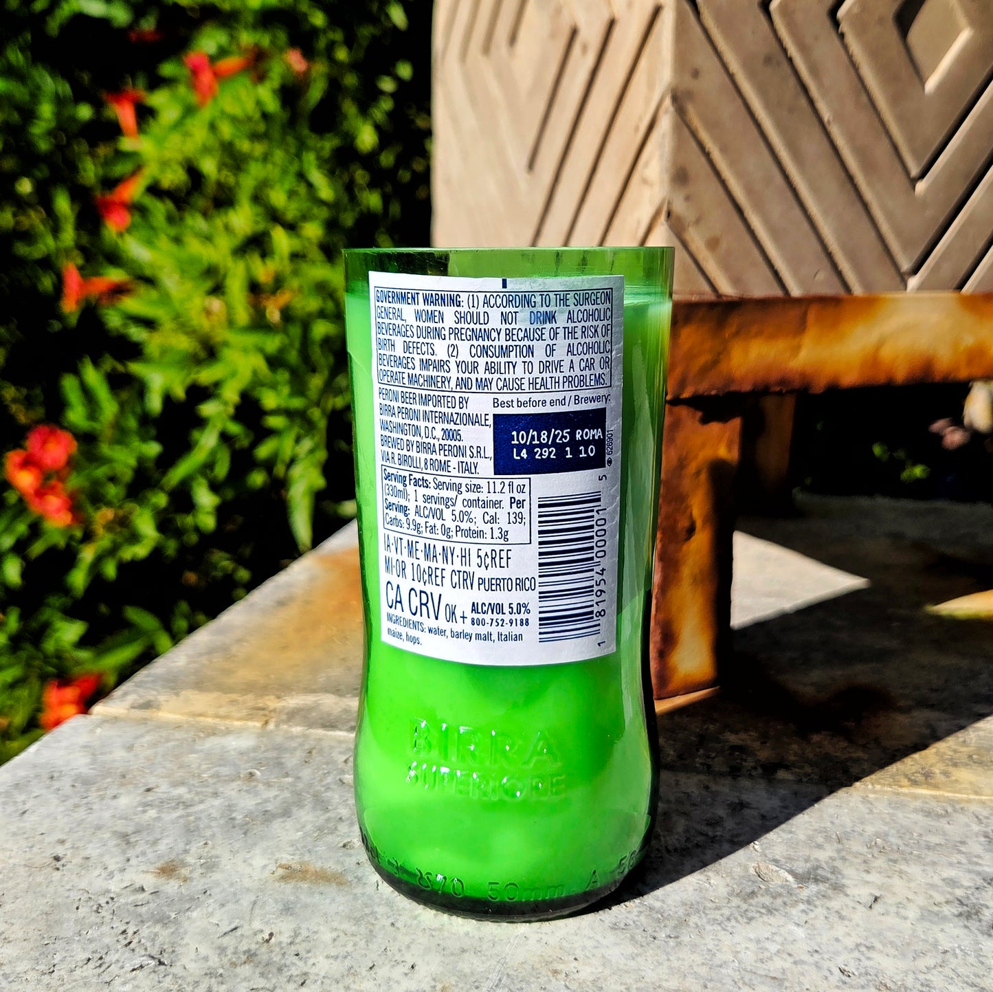 Eco-Friendly Beer Bottle Candle | Peroni Bottle | Orange Grove Scent