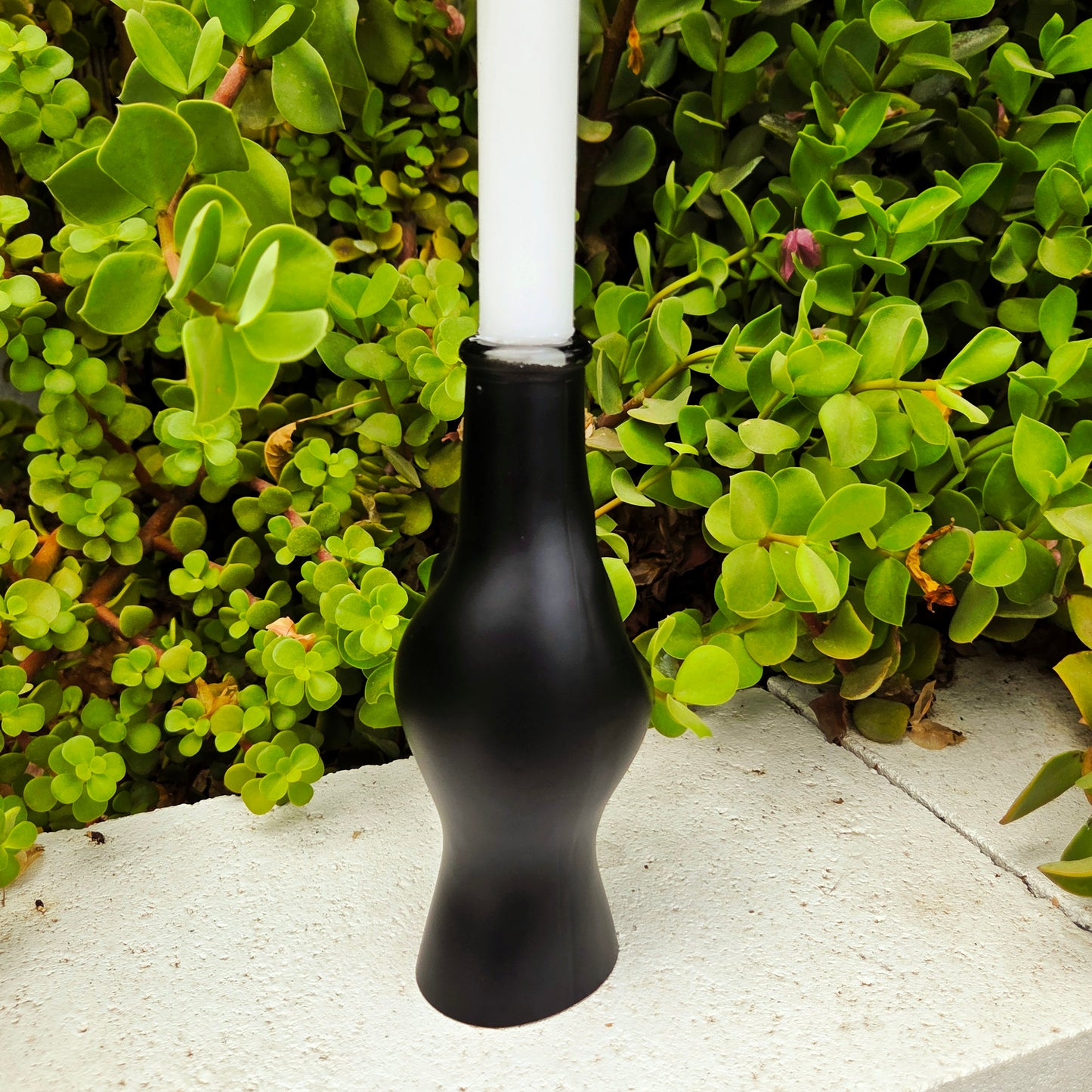 Glass Cat Candlestick Holder | Black Cat Wine Bottle