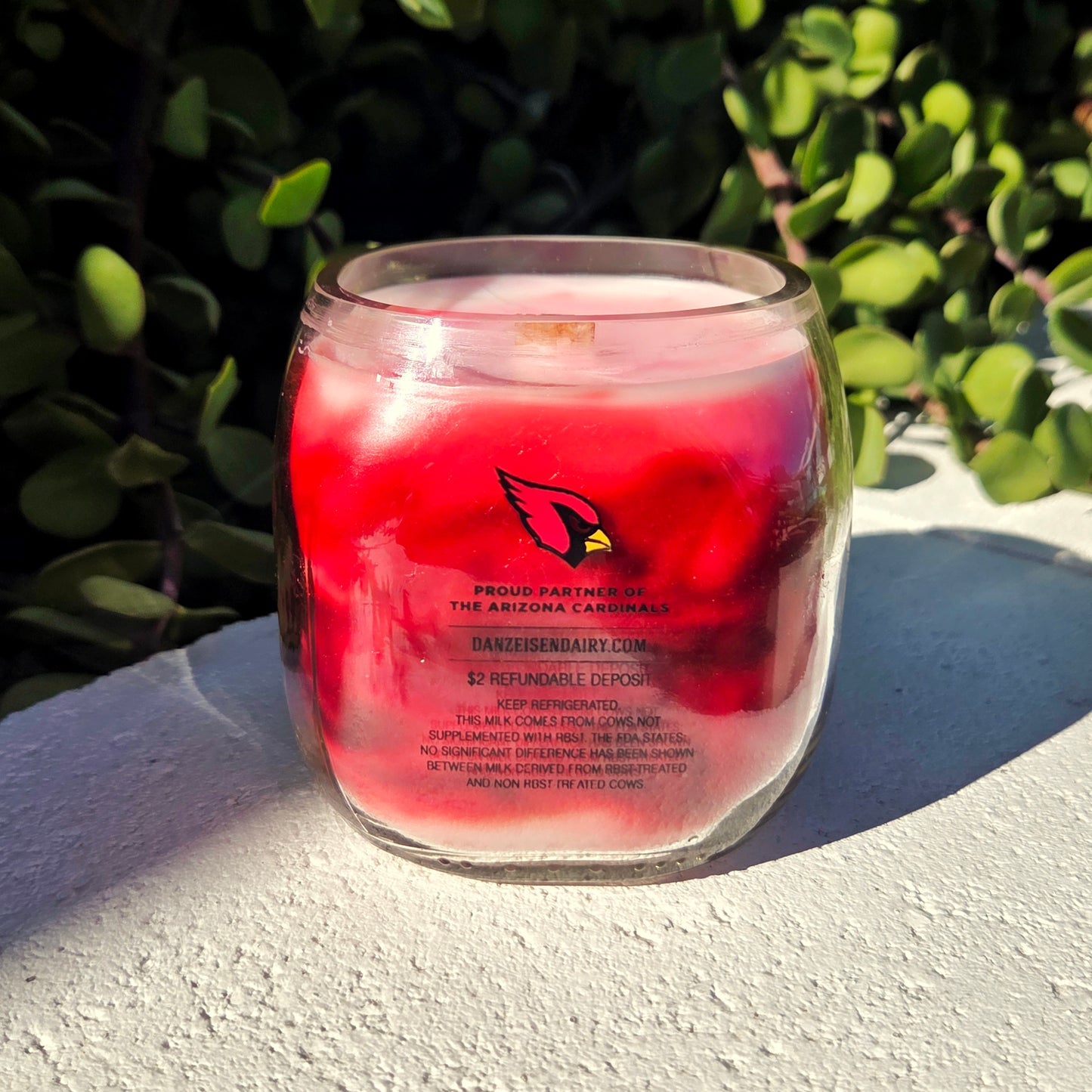 Arizona Cardinals Milk Bottle Candle | Football Candle | Succulent Garden Scent