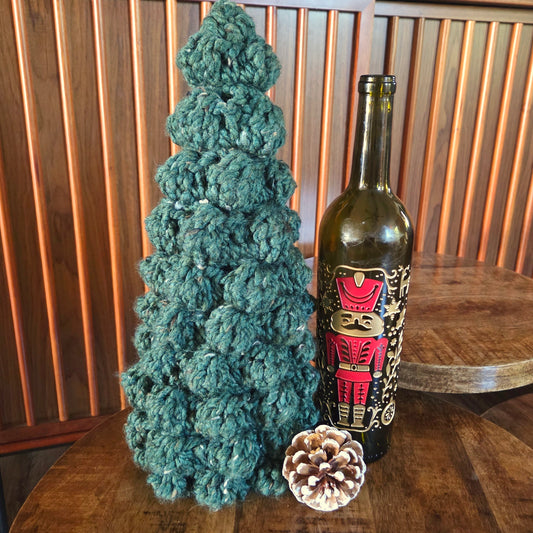 Christmas Tree Bottle Cover | Hand Crocheted | Festive & Reusable