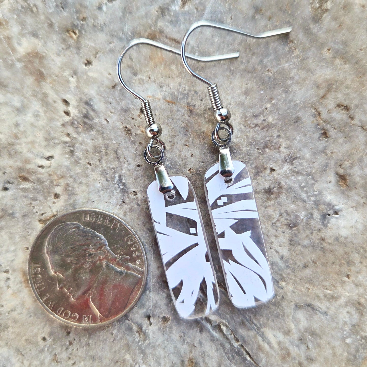 Abstract Glass Gin Bottle Earrings | Reclaimed Glass