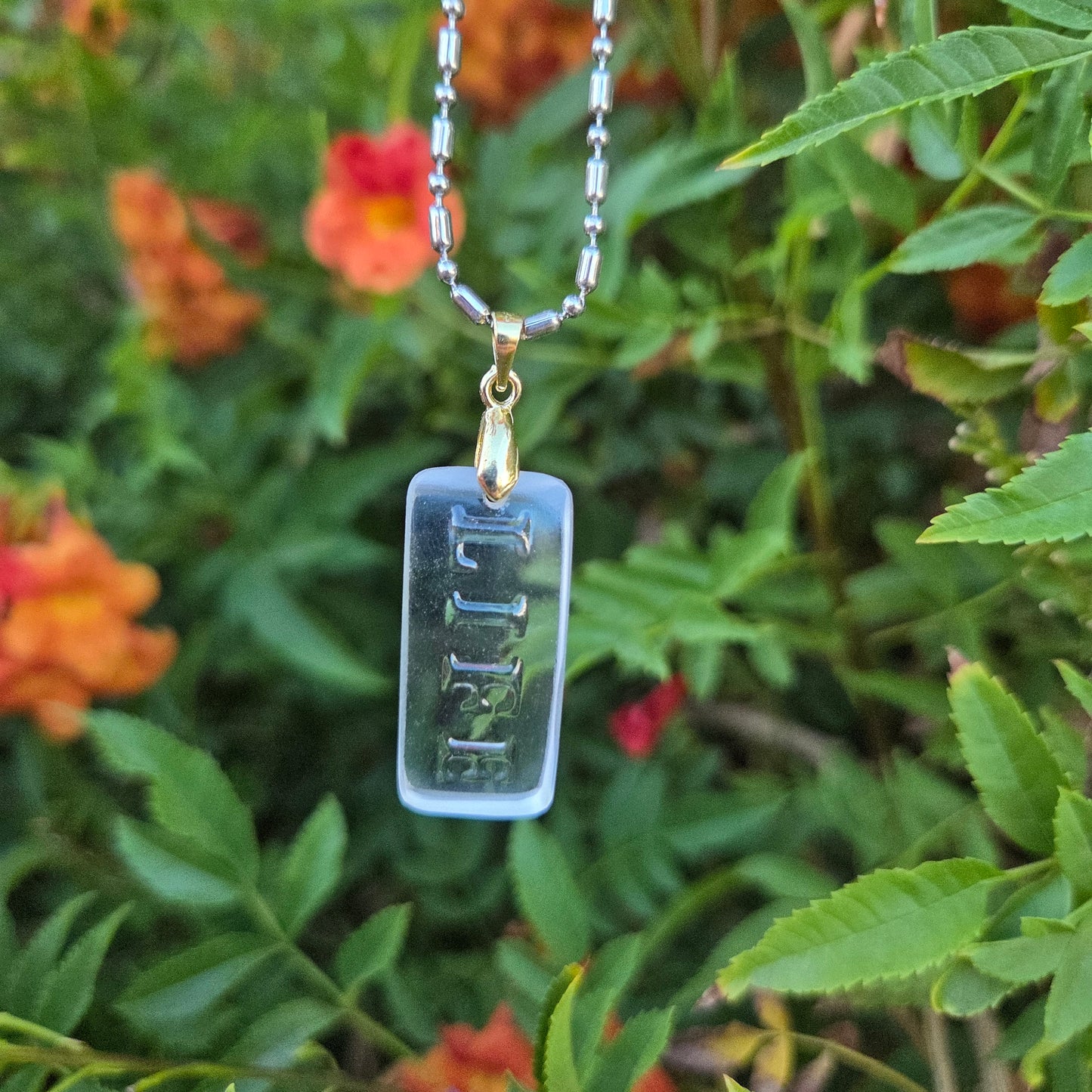 "Life" Glass Necklace | Reclaimed Liquor Bottle Jewelry | Choose Your Chain
