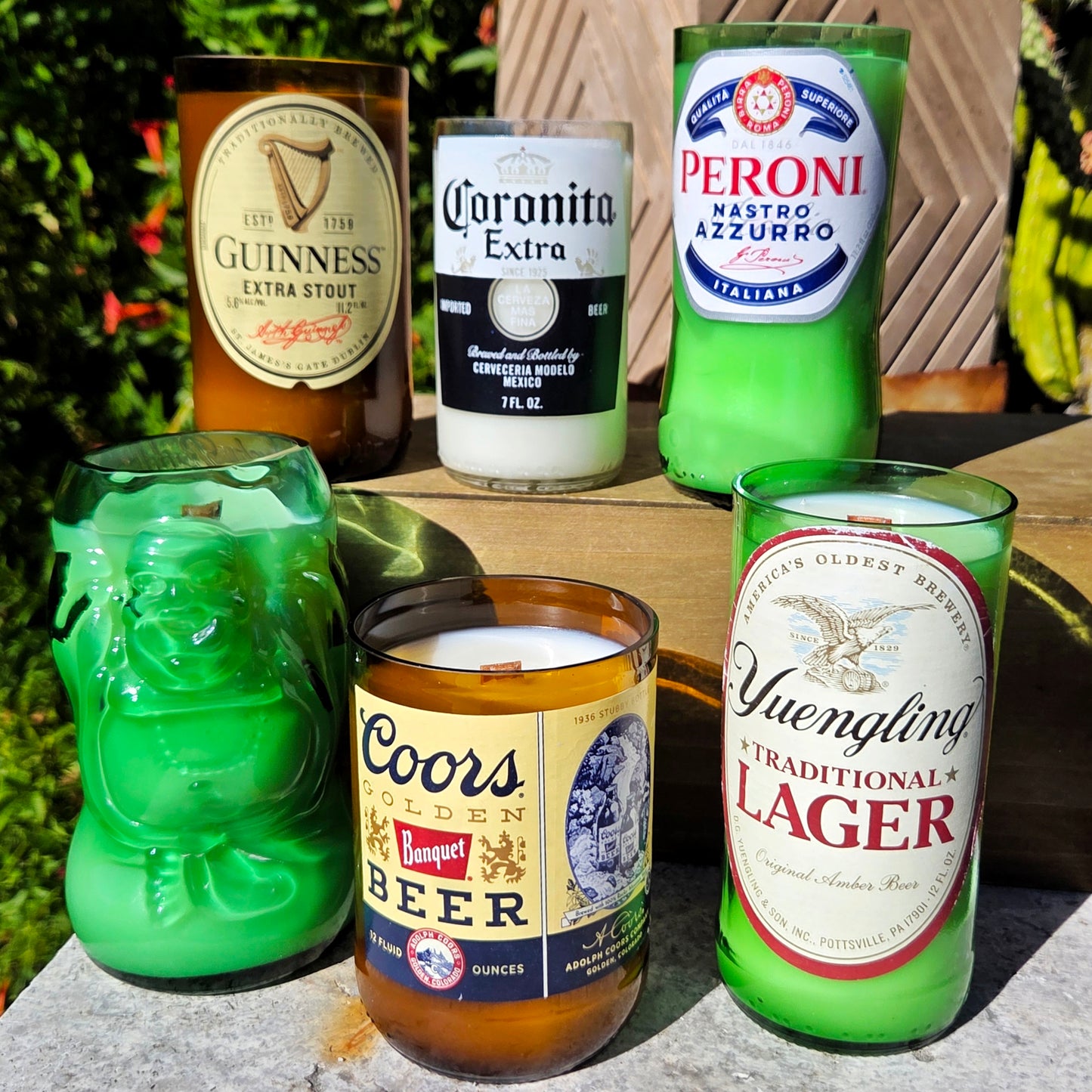 Eco-Friendly Beer Bottle Candle | Lucky Buddha Bottle | Orange Grove or Custom Scent