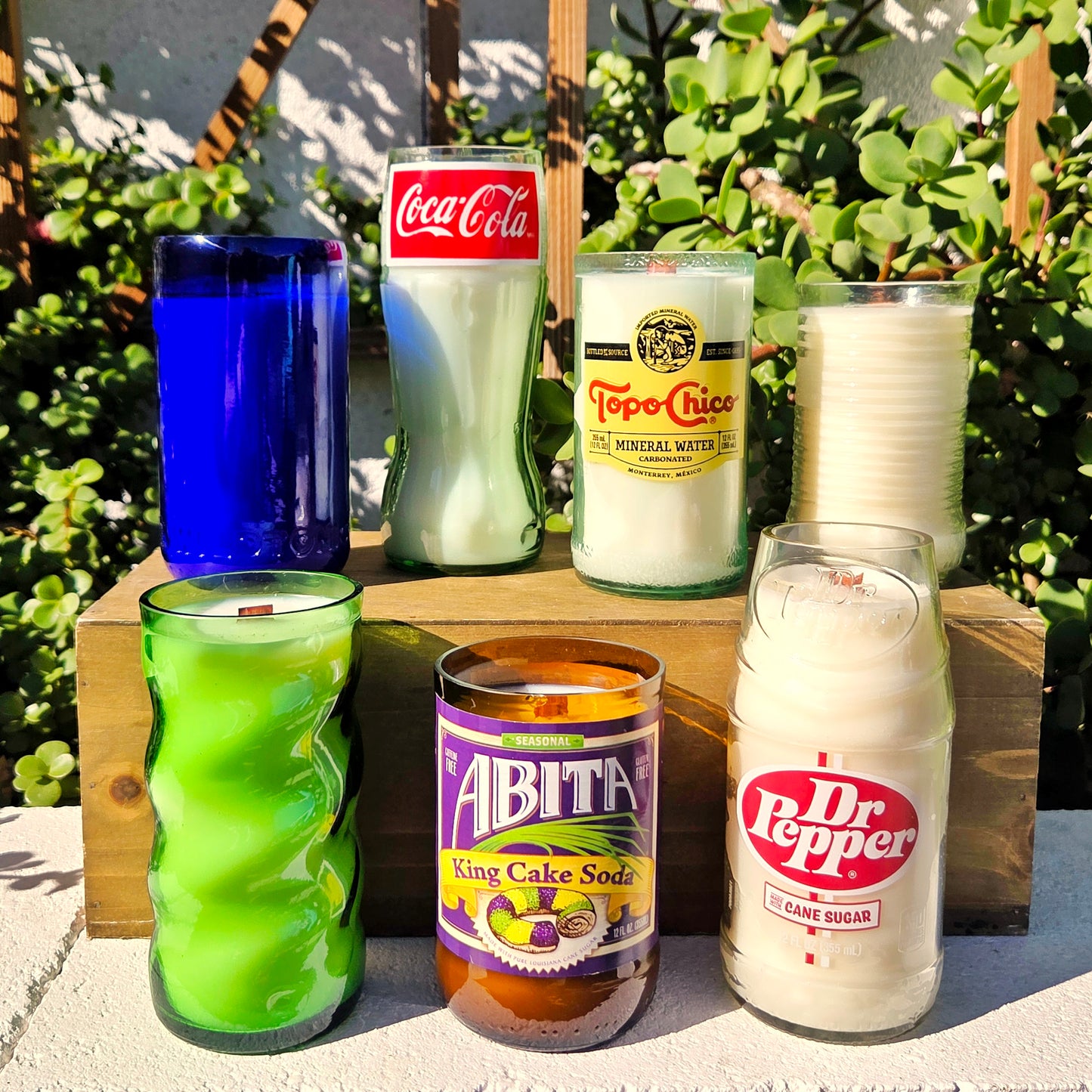 Upcycled Soda Bottle Candle | Recycled Dr Pepper Bottle | Lush Finish or Custom Scent