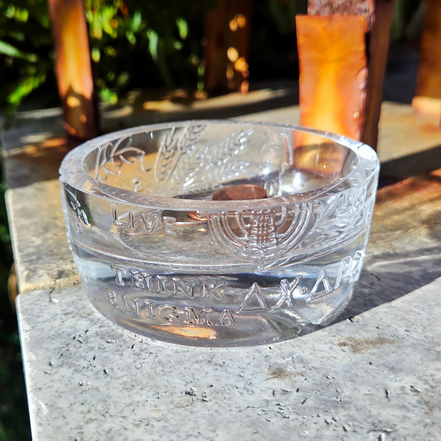 Glass Trinket Tray | Reclaimed Jersaulem Vodka Bottle