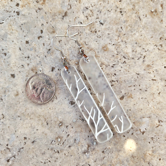 Vodka Bottle Tree Glass Earrings | Reclaimed Glass Earrings