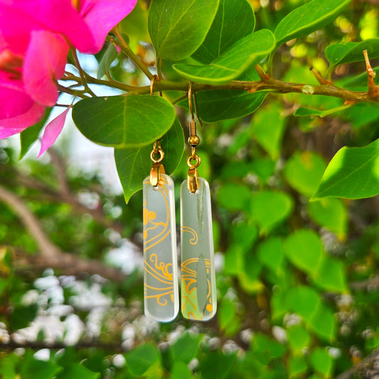 Grape Vine Glass Earrings | Reclaimed Wine Bottle Jewelry