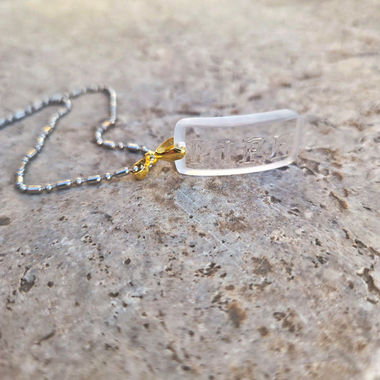 "Life" Glass Necklace | Reclaimed Liquor Bottle Jewelry | Choose Your Chain