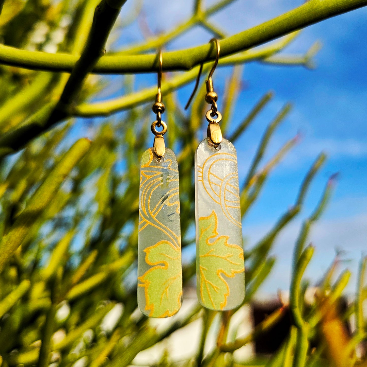 Grape Vine Glass Earrings | Reclaimed Wine Bottle Jewelry