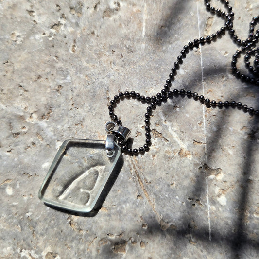 Letter A Necklace | Reclaimed Glass Initial Pendant