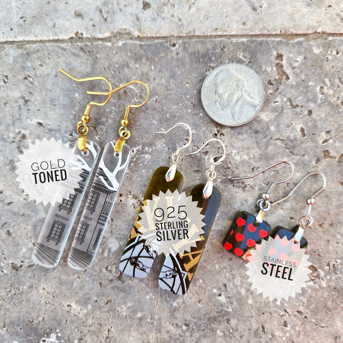 Yum Earrings | Reclaimed Milk Bottles | Sterling Silver