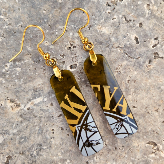 AZ Wine Bottle Glass Earrings | Reclaimed Glass Earrings