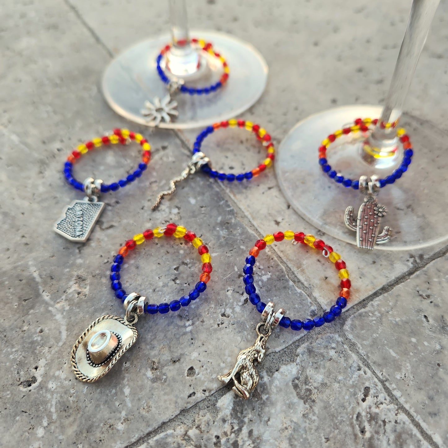 Wine Glass Charms | Arizona Theme 6 Piece Set