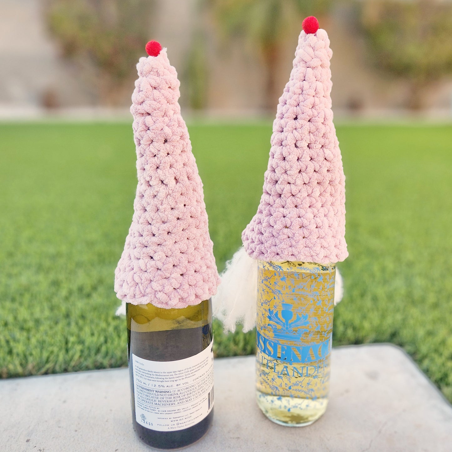 Valentine Gnome Wine Bottle Cover | Hand Crocheted