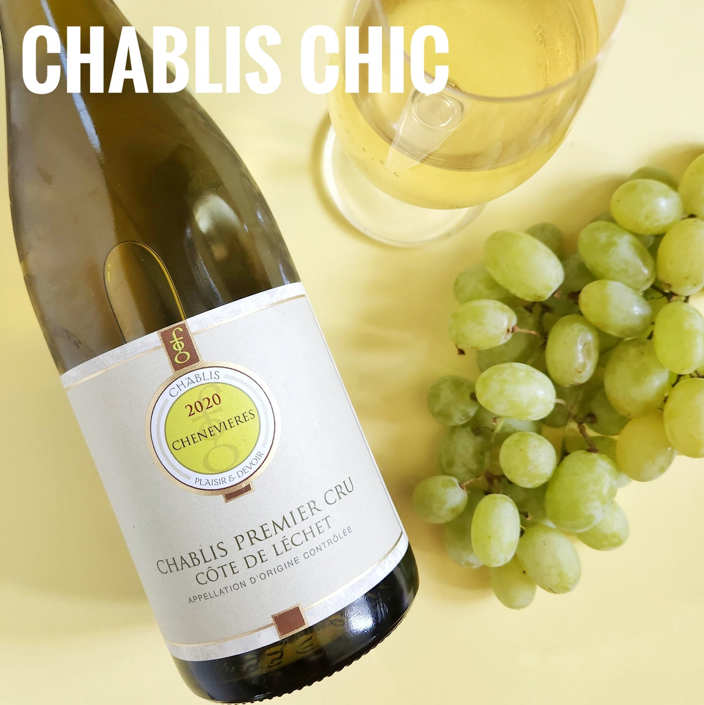 "Chablis Chic" Chardonnay Scented Candle in a Recycled "Bacchus" Wine Bottle