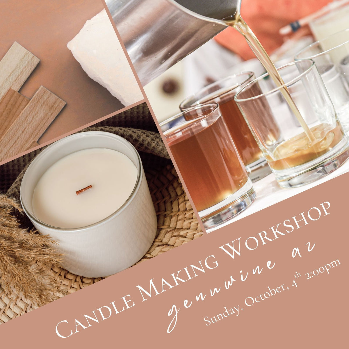 Candle Making Workshop at GenuWine AZ – October 4th at 2pm