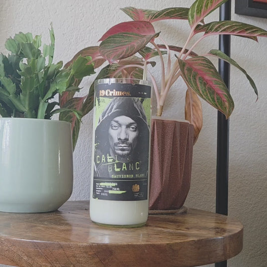 Snoop Wine Bottle Candles | 19 Crimes Cali Design | High Spirits Scent