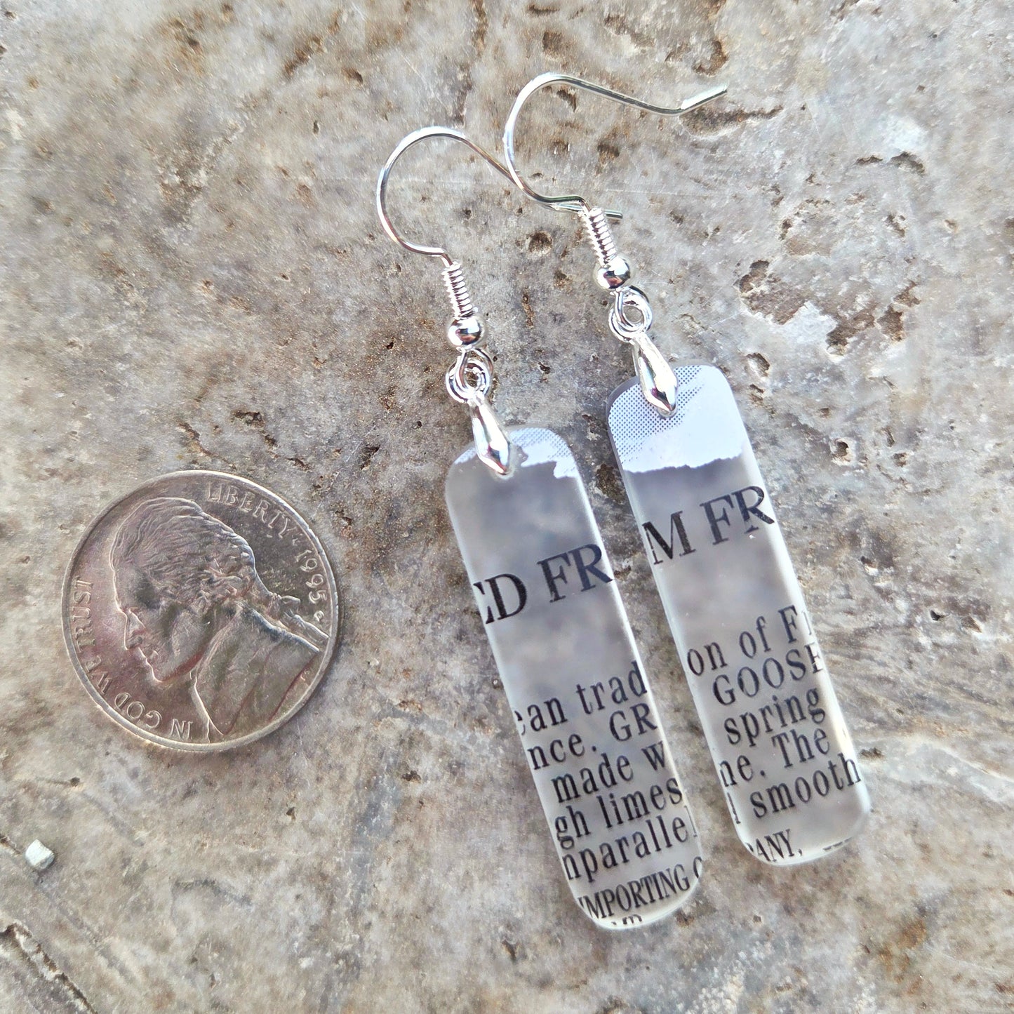 Vodka Text Bottle Glass Earrings | Reclaimed Glass Earrings