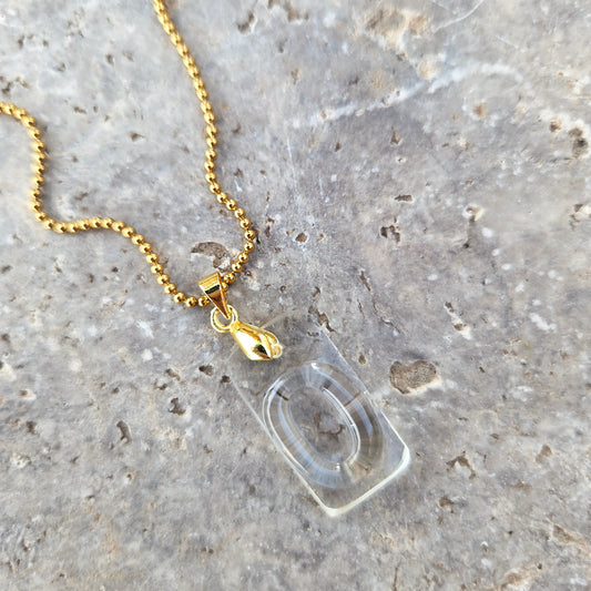 Letter O Necklace | Recycled Bourbon Bottle Glass Pendant