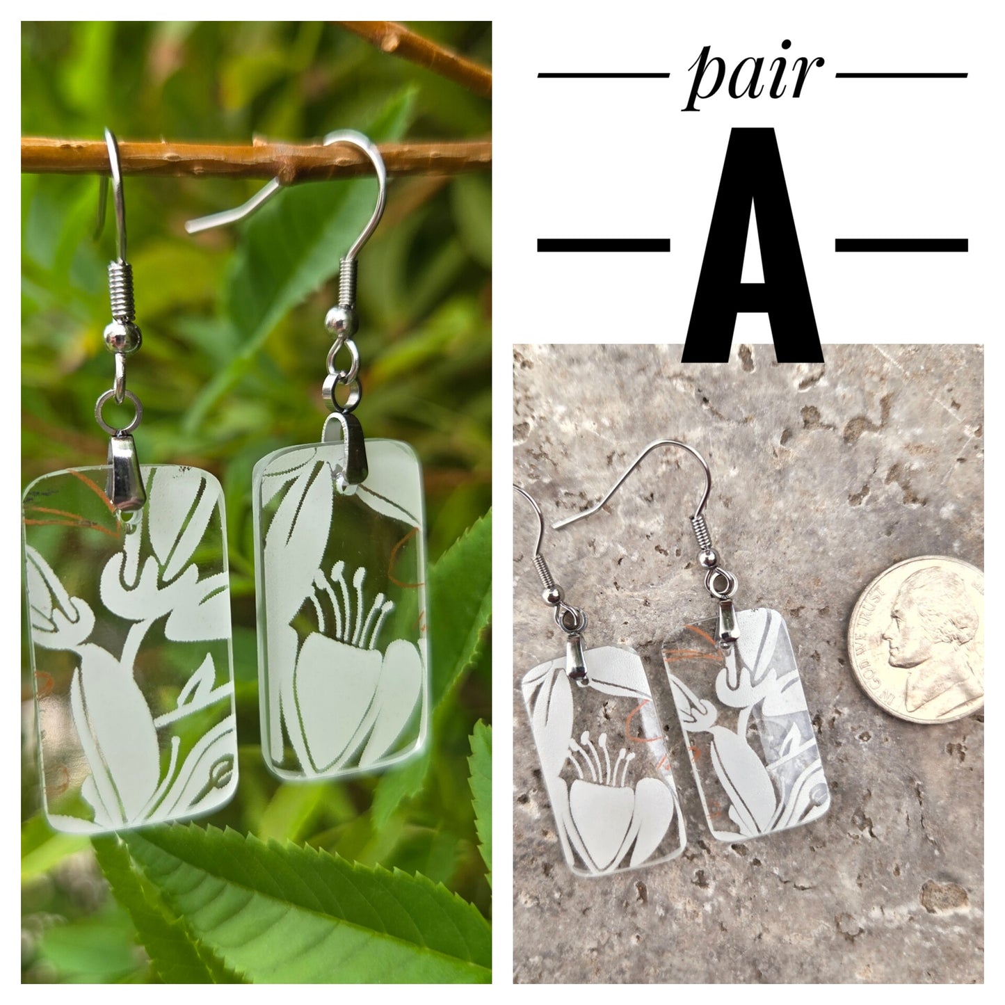 Floral Earrings | Reclaimed Wine Bottle Jewelry