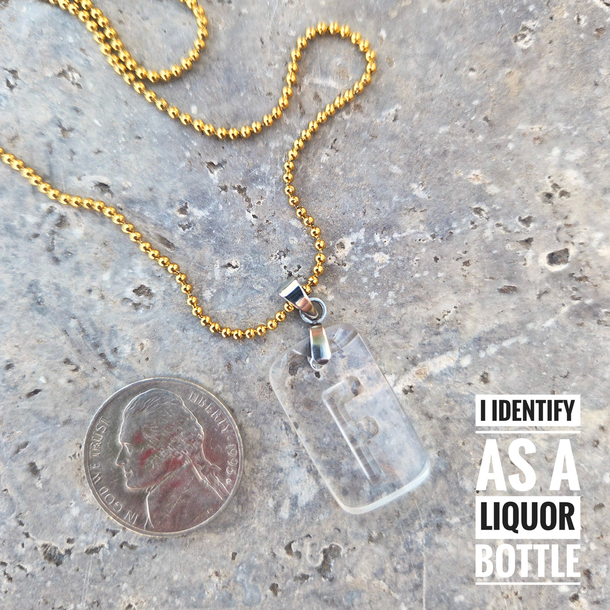 Letter F Necklace | Recycled Glass Initial Pendant