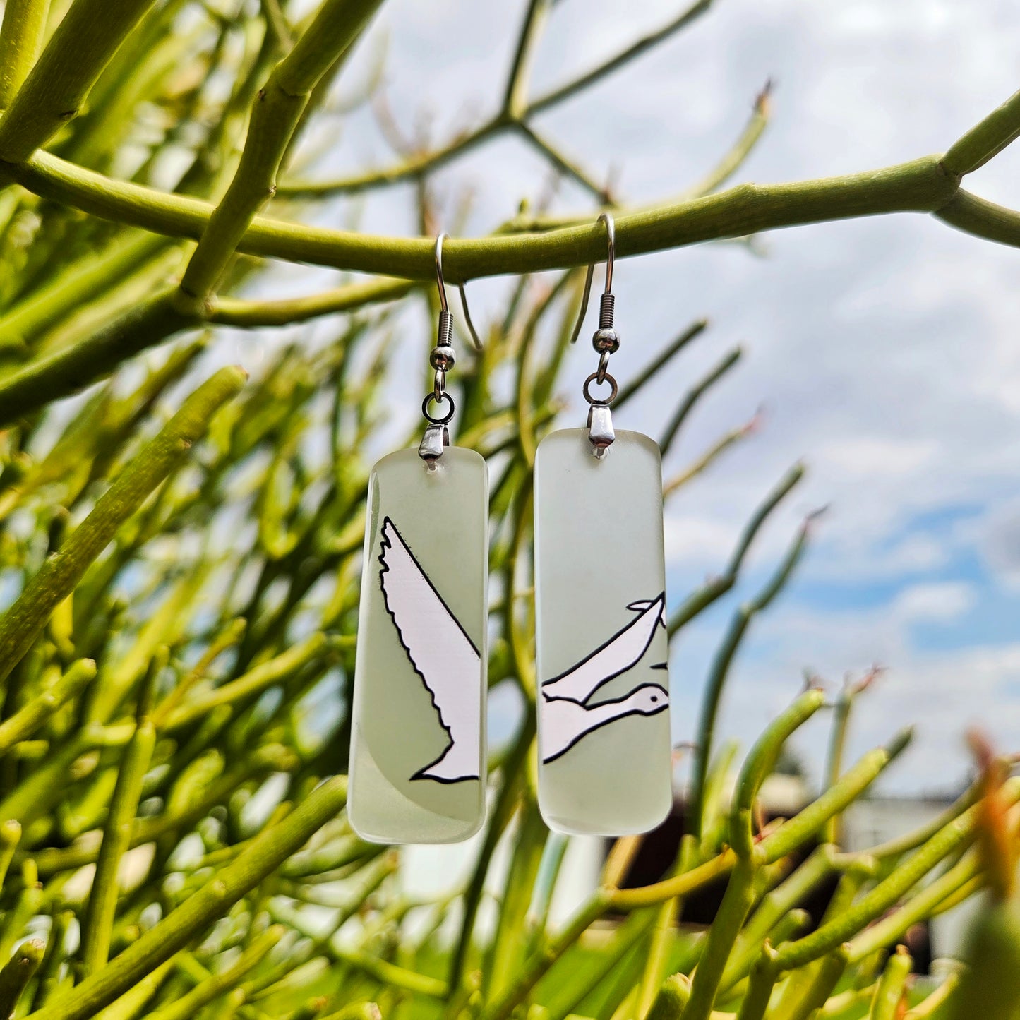 Goose Glass Earrings | Reclaimed Vodka Bottles