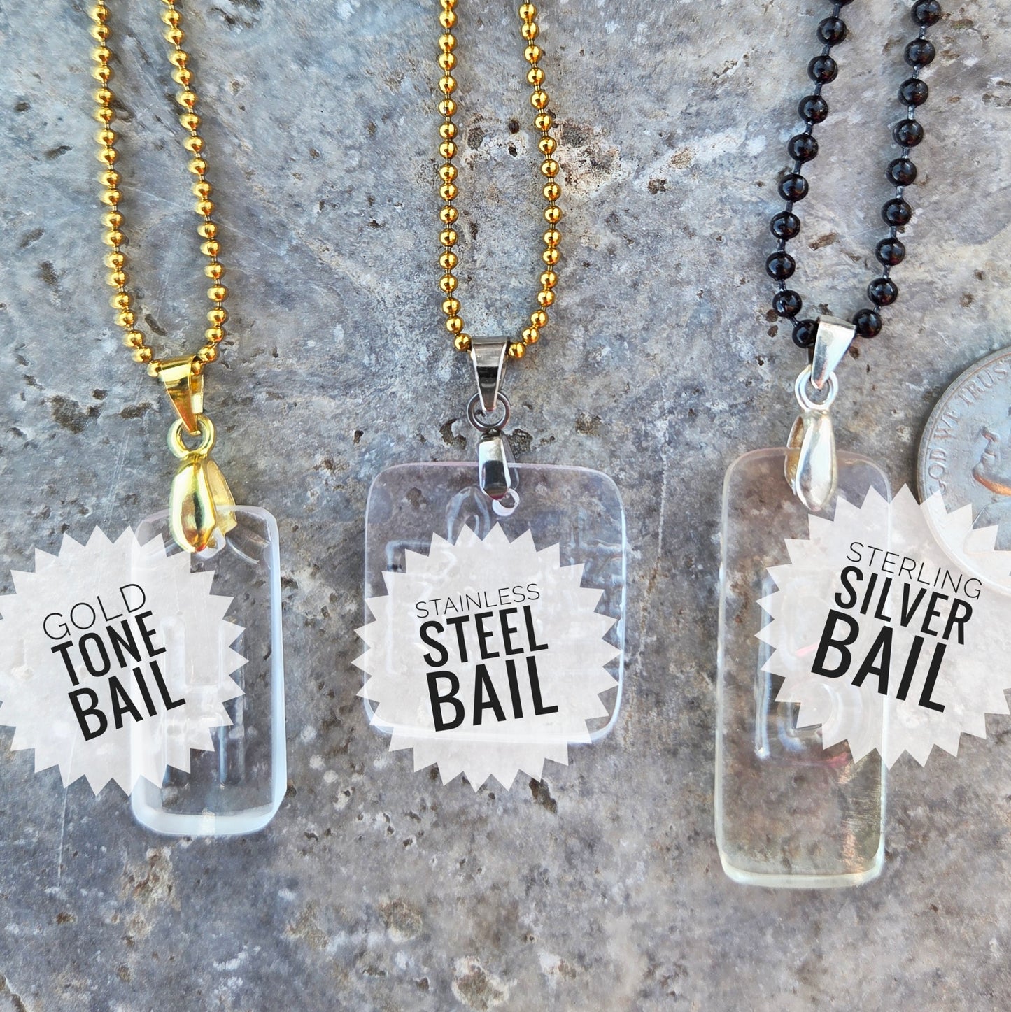 Set of 2 Rainbow Glass Necklaces | Wine Bottle Jewelry | Choose Your Chain