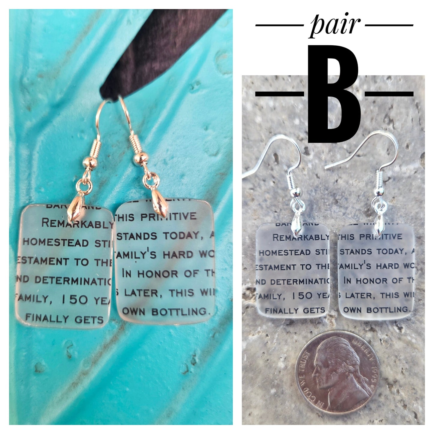 Vodka Bottle Glass Earrings | Reclaimed Glass Earrings