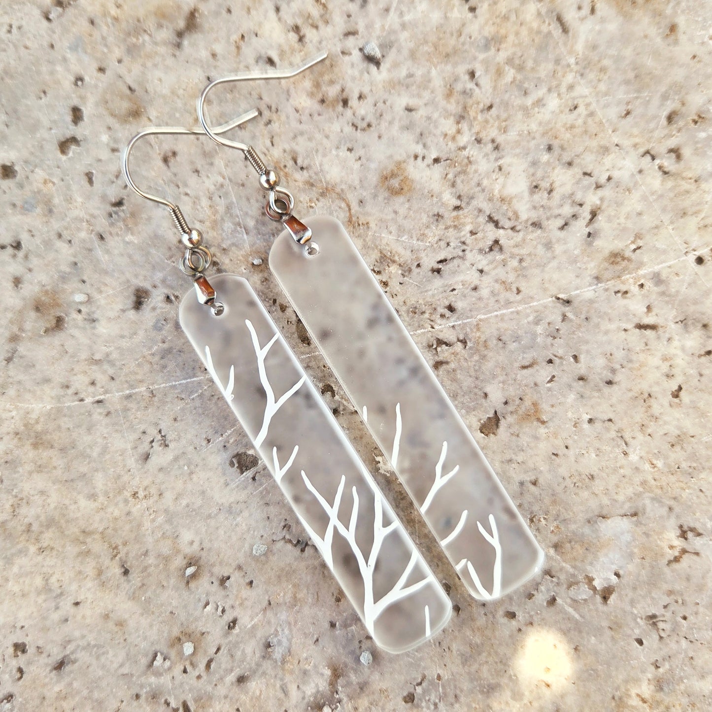 Vodka Bottle Tree Glass Earrings | Reclaimed Glass Earrings