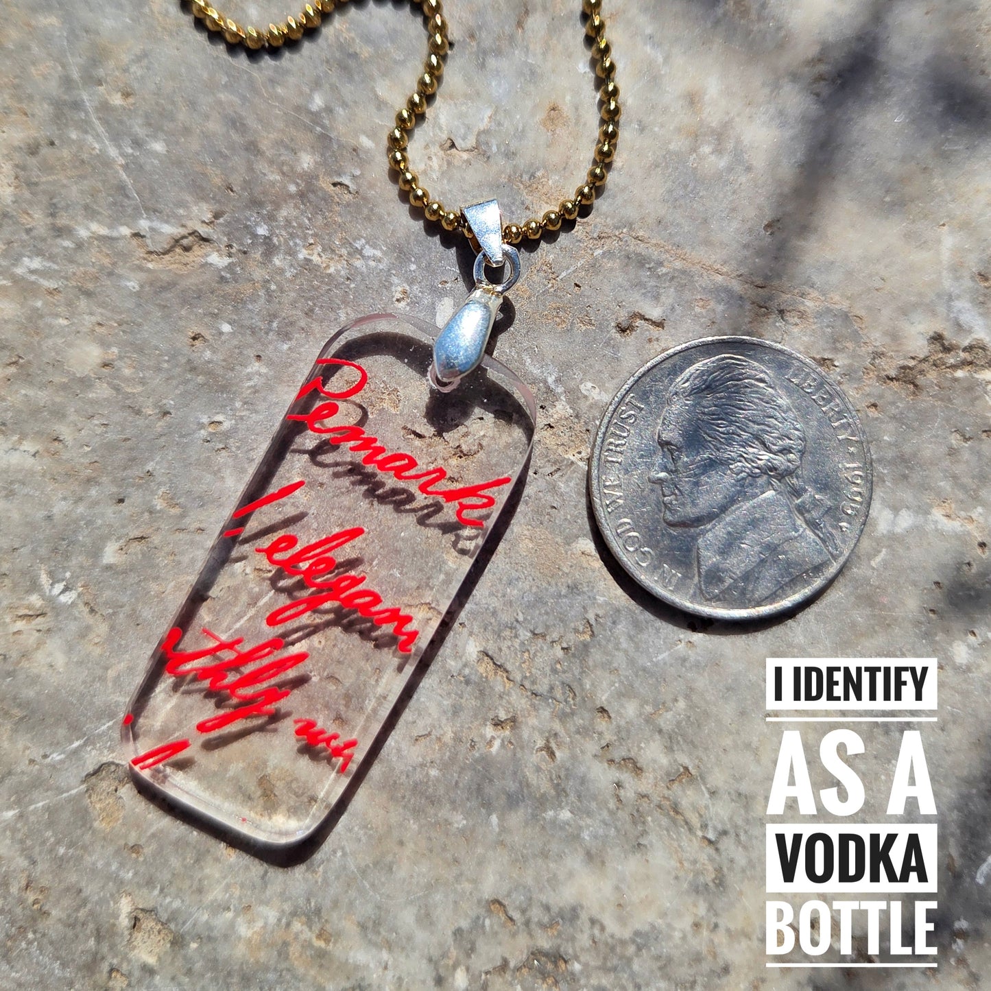 Vodka Necklace | Recycled Bottle Glass Pendant