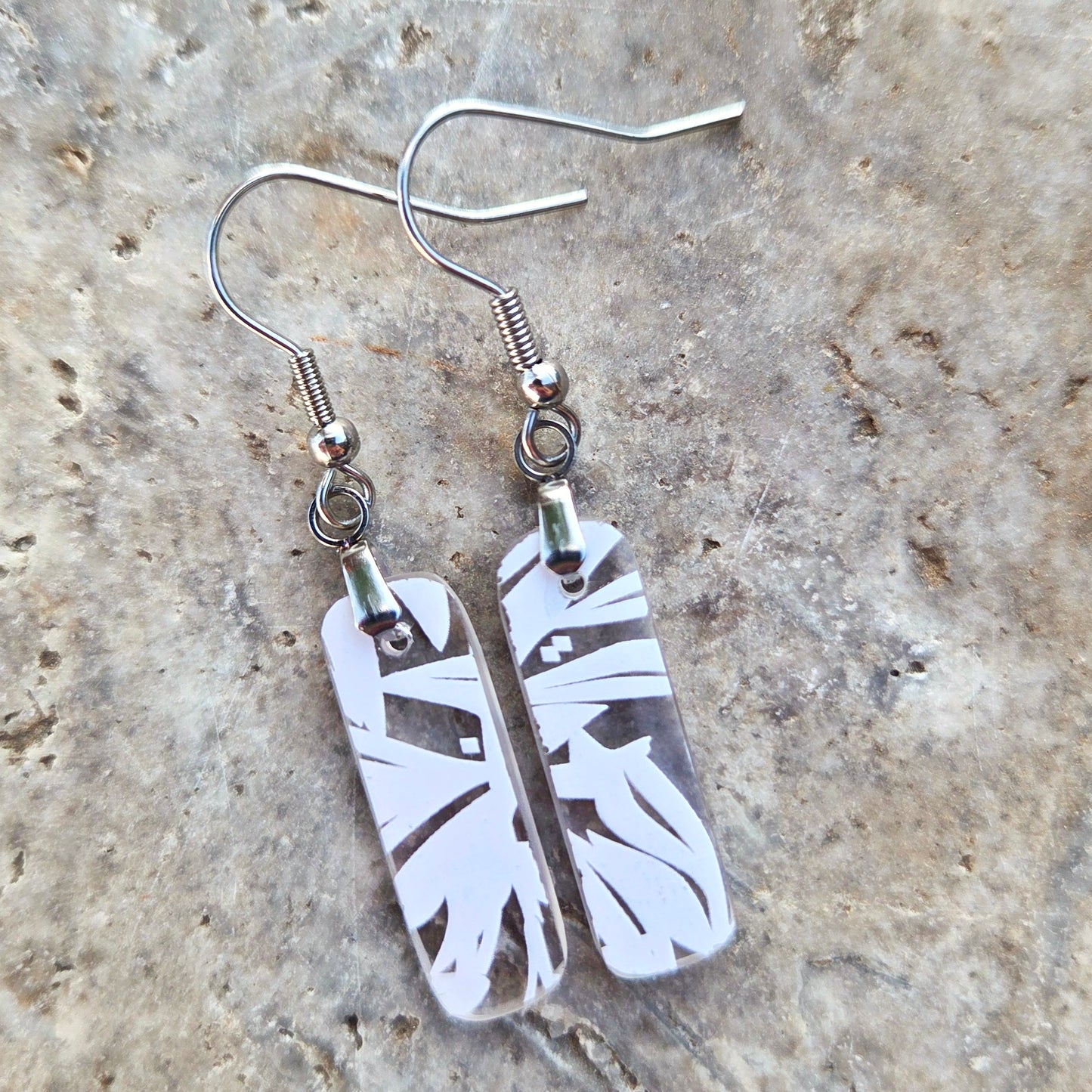 Abstract Glass Gin Bottle Earrings | Reclaimed Glass