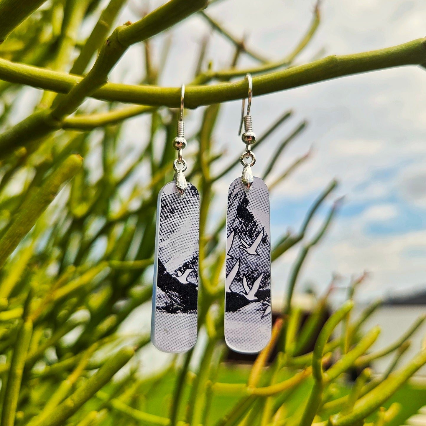 Goose Vodka Bottle Glass Earrings | Reclaimed Glass