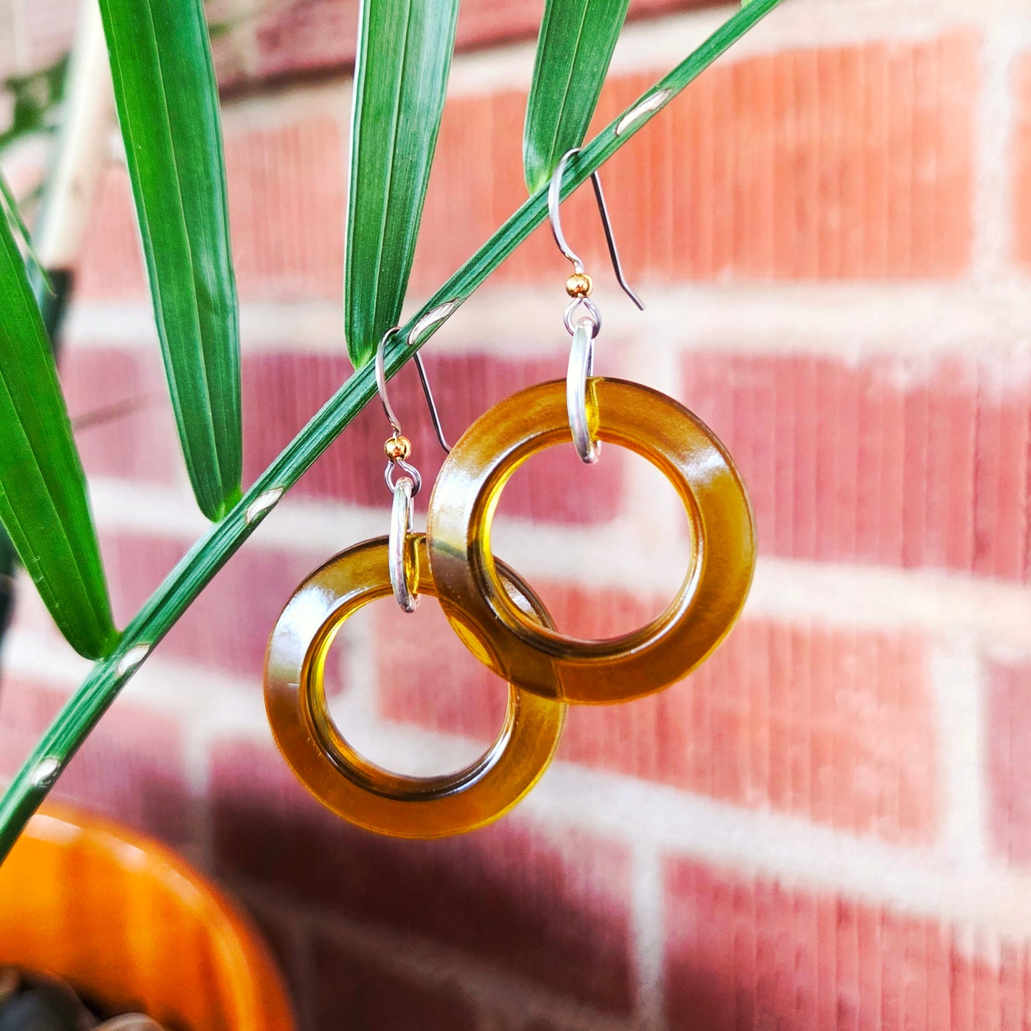 Hoop Wine Bottle Earrings | Reclaimed Glass