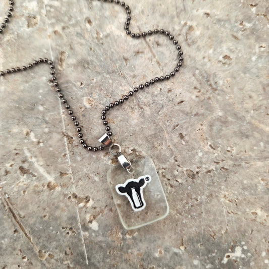 Recycled Milk Bottle Glass Necklace | Arizona Dairy Pendant