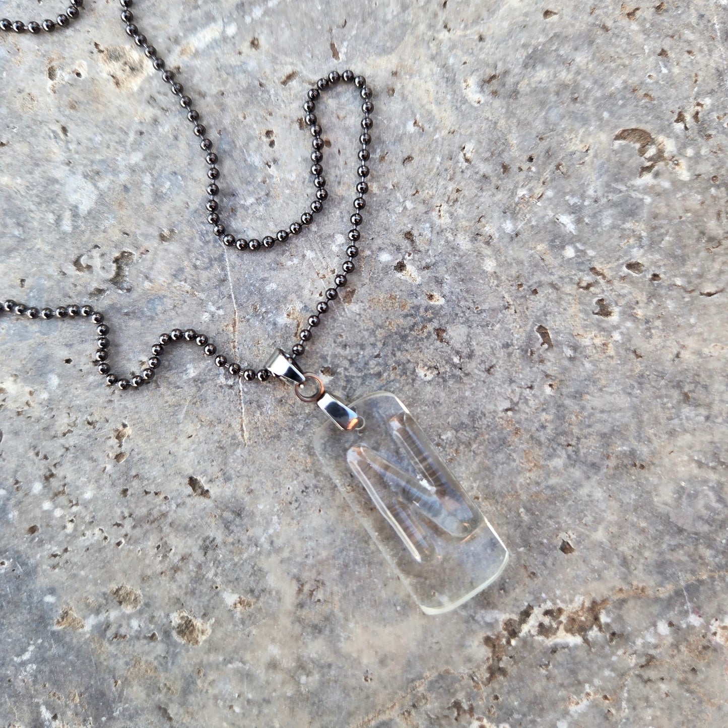 Letter N Necklace | Recycled Bourbon Bottle Glass Jewelry