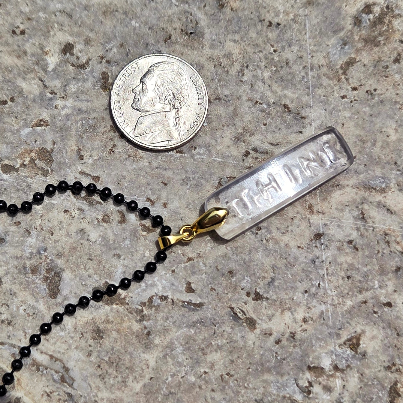"Think" Glass Necklace | Reclaimed Liquor Bottle Jewelry | Choose Your Chain