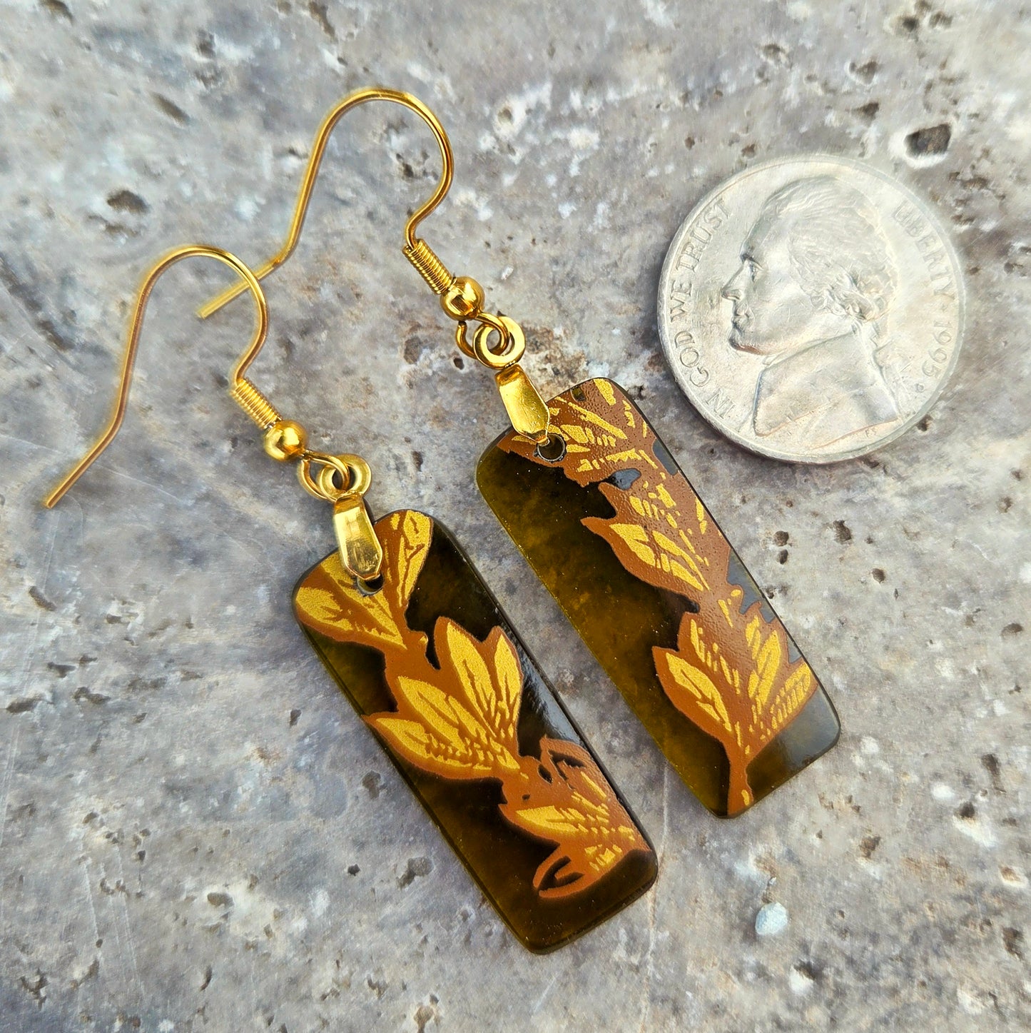 Laurel Wreath Glass Earrings | Reclaimed Wine Bottle Jewelry